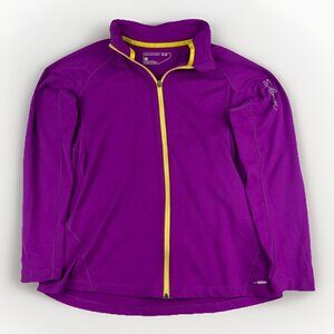 Y2K Salomon Fleece Retro Purple / Yellow Full Zip Hiking Jacket Actitherm Wom L